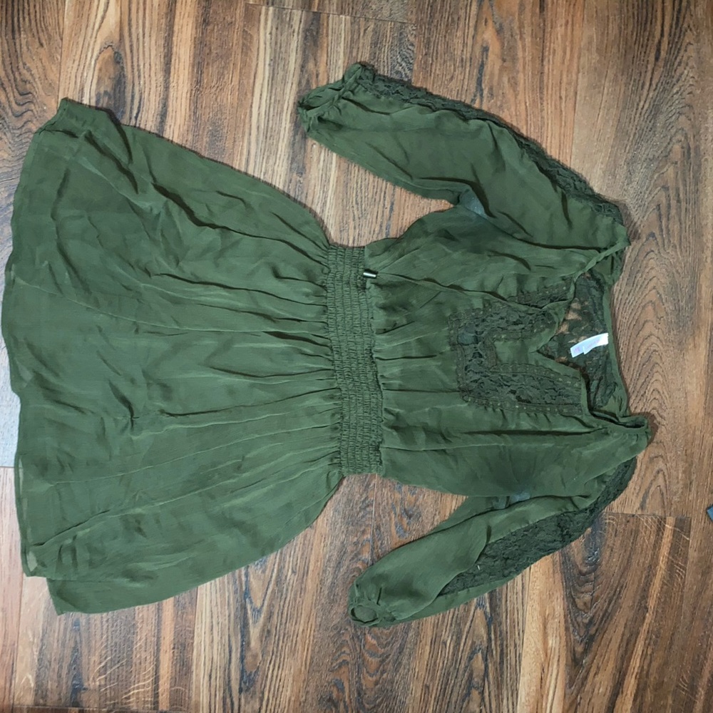 SOLD Lace and satin peasant dress